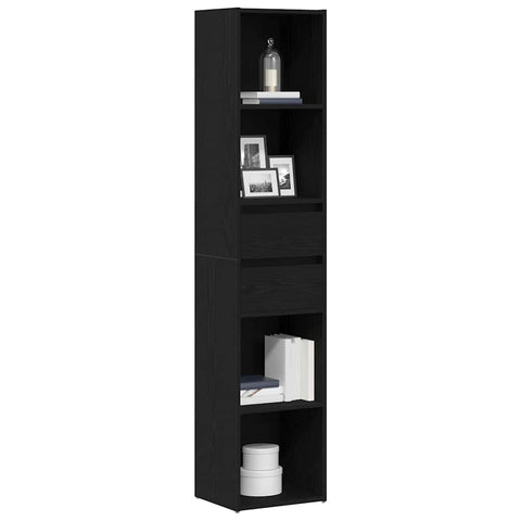 vidaXL Book Cabinet Black oak 36 x 30 x 171 cm Engineered Wood