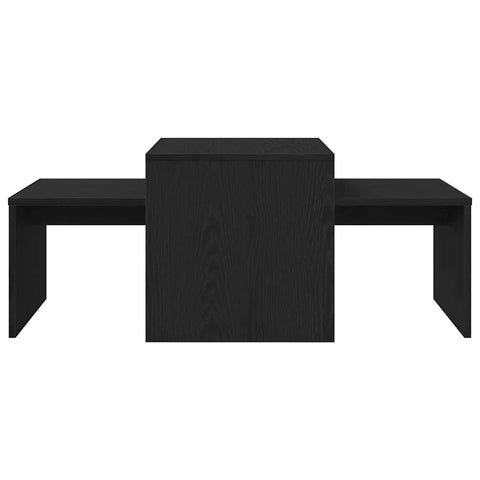 vidaXL Black Oak Nesting Tables - 100x48x40 cm - Made from Engineered Wood