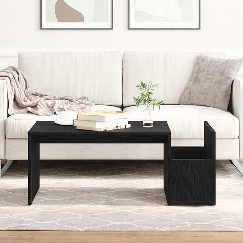 vidaXL Coffee Table Black Oak 90 x 45 x 35 cm Engineered Wood