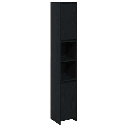 vidaXL Bathroom Cabinet Black Oak 30 x 30 x 183.5 cm Engineered Wood