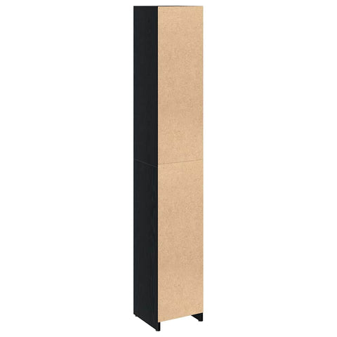 vidaXL Bathroom Cabinet Black Oak 30 x 30 x 183.5 cm Engineered Wood