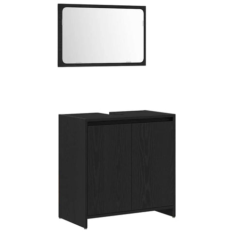 vidaXL Bathroom Cabinet Black Oak 60 x 33 x 61 cm Engineered Wood