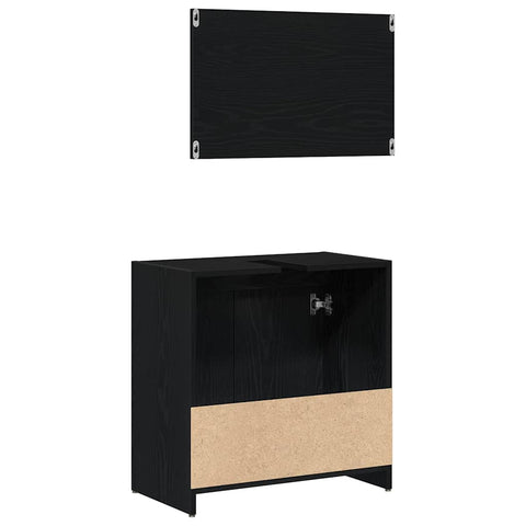 vidaXL Bathroom Cabinet Black Oak 60 x 33 x 61 cm Engineered Wood