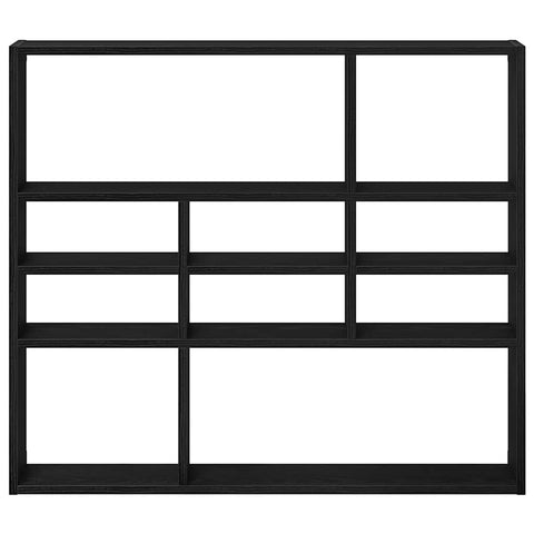 vidaXL Wall Shelf Black Oak 90x16x78 cm Engineered Wood
