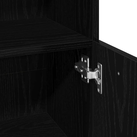 vidaXL Bathroom Cabinet Black Oak 30 x 30 x 95 cm Engineered Wood