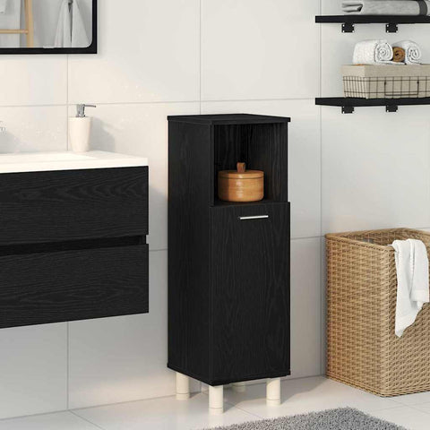 vidaXL Bathroom Cabinet Black Oak 30 x 30 x 95 cm Engineered Wood
