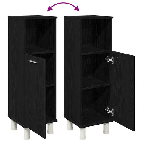 vidaXL Bathroom Cabinet Black Oak 30 x 30 x 95 cm Engineered Wood