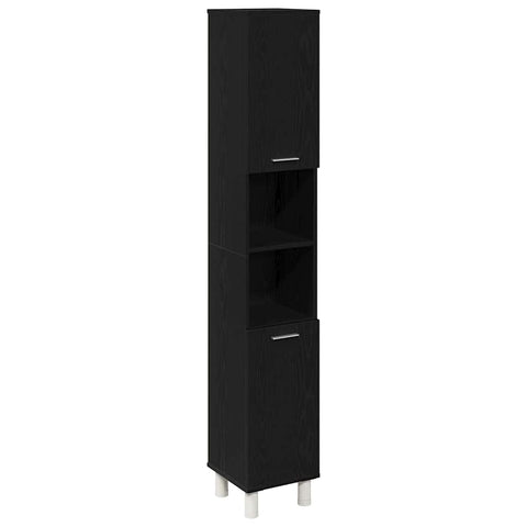 vidaXL Bathroom Cabinet Black Oak 30 x 30 x 179 cm Engineered Wood