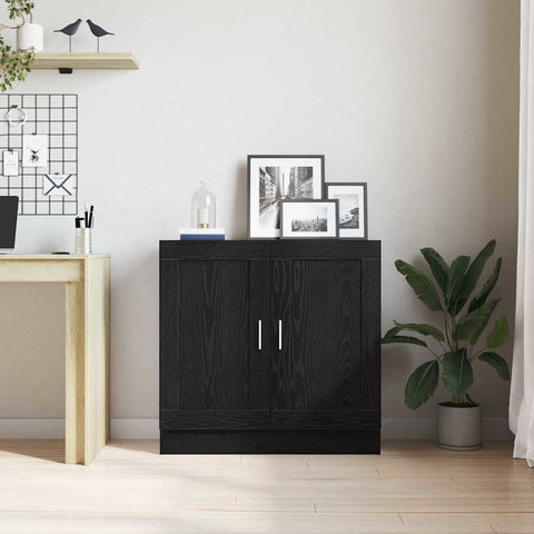 vidaXL Book Cabinet Black oak 82.5 x 30.5 x 80 cm Engineered wood