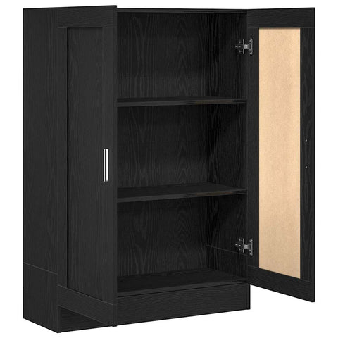 vidaXL Book Cabinet Black oak 82.5 x 30.5 x 115 cm Engineered wood