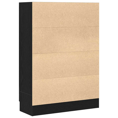 vidaXL Book Cabinet Black oak 82.5 x 30.5 x 115 cm Engineered wood