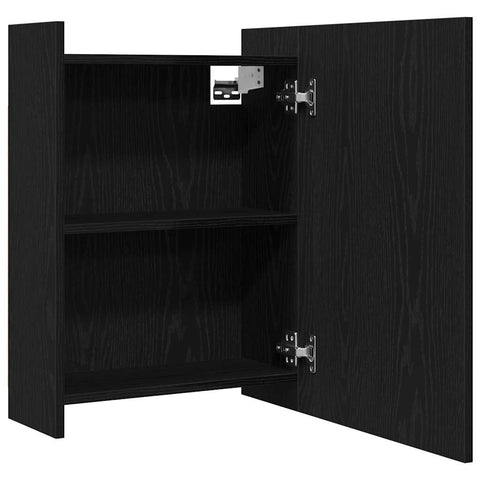 vidaXL Bathroom Mirror Cabinet with Door Black Oak 62.5 x 20.5 x 64 cm