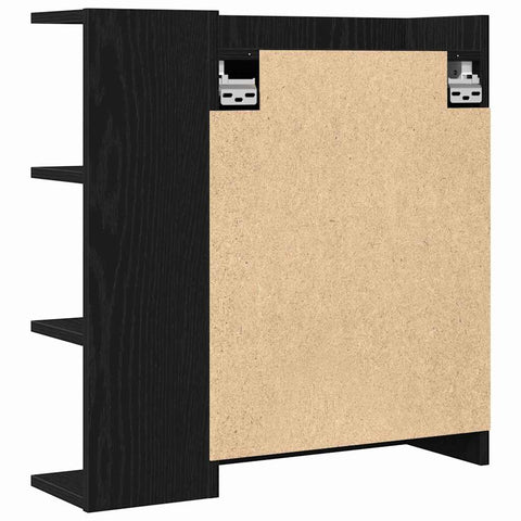vidaXL Bathroom Mirror Cabinet with Door Black Oak 62.5 x 20.5 x 64 cm