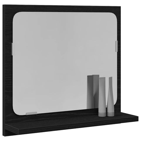 vidaXL Bathroom Mirror Black Oak 40x10.5x37 cm Engineered Wood