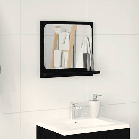 vidaXL Bathroom Mirror Black Oak 40x10.5x37 cm Engineered Wood