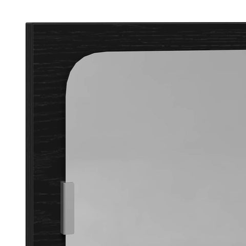 vidaXL Mirror Shelf Black Oak 60 x 10.5 x 37 cm Engineered Wood