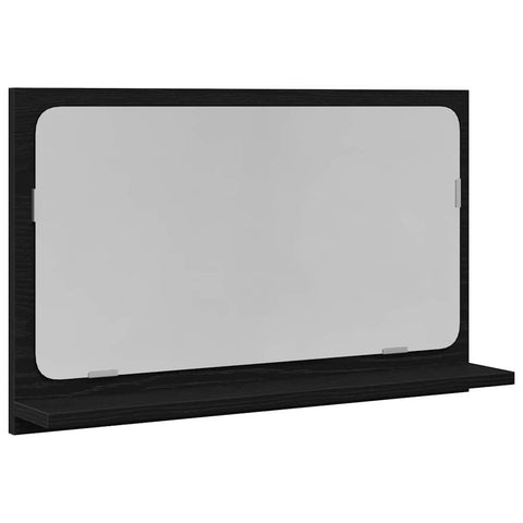 vidaXL Mirror Shelf Black Oak 60 x 10.5 x 37 cm Engineered Wood