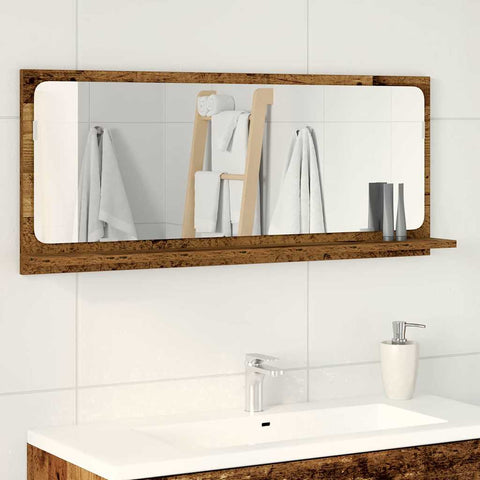 vidaXL Mirror Shelf Old Wood 90 x 10.5 x 37 cm Engineered Wood