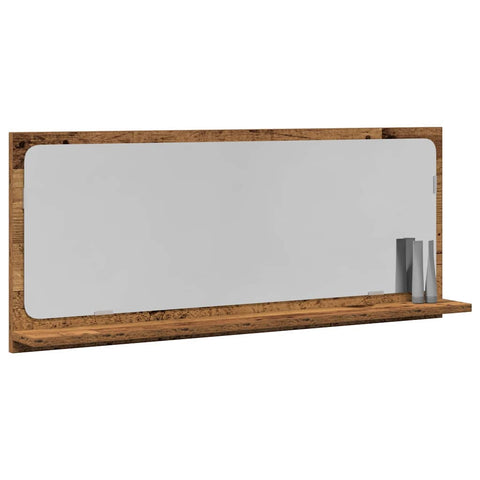 vidaXL Mirror Shelf Old Wood 90 x 10.5 x 37 cm Engineered Wood