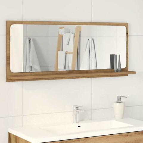 vidaXL Mirror Shelf Artisan oak 90 x 10.5 x 37 cm Engineered Wood