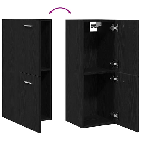 vidaXL Bathroom Cabinet Black Oak 30 x 30 x 80 cm Engineered wood