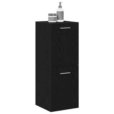 vidaXL Bathroom Cabinet Black Oak 30 x 30 x 80 cm Engineered wood