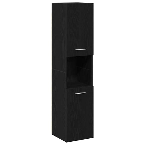 vidaXL Bathroom Cabinet Black Oak 30 x 30 x 130 cm Engineered Wood
