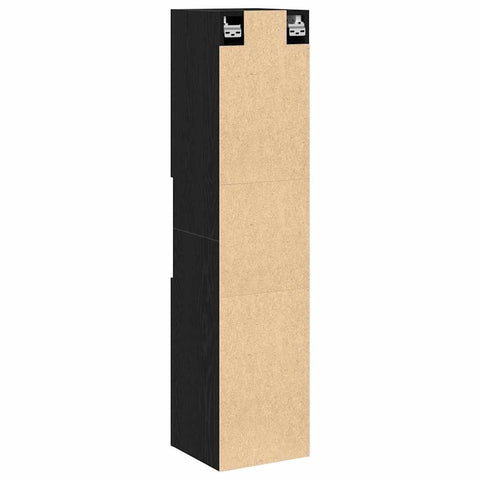 vidaXL Bathroom Cabinet Black Oak 30 x 30 x 130 cm Engineered Wood