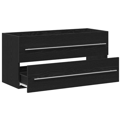 vidaXL Bathroom Sink Cabinet Black Oak 100x38.5x48 cm Engineered Wood