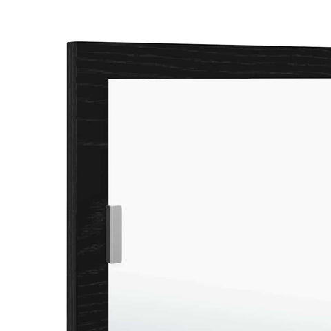 vidaXL LED Bathroom Mirror Black oak 100 x 8.5 x 37 cm Engineered Wood