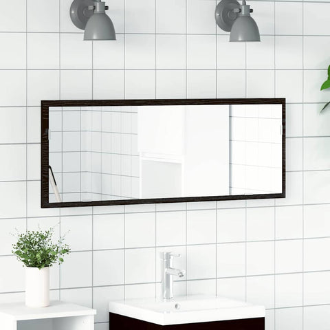 vidaXL LED Bathroom Mirror Black oak 100 x 8.5 x 37 cm Engineered Wood