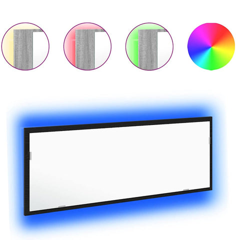 vidaXL LED Bathroom Mirror Black oak 100 x 8.5 x 37 cm Engineered Wood