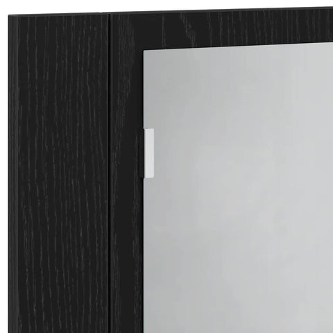 vidaXL Bathroom Mirror Cabinet with Shelf Black oak 60 x 12 x 45 cm