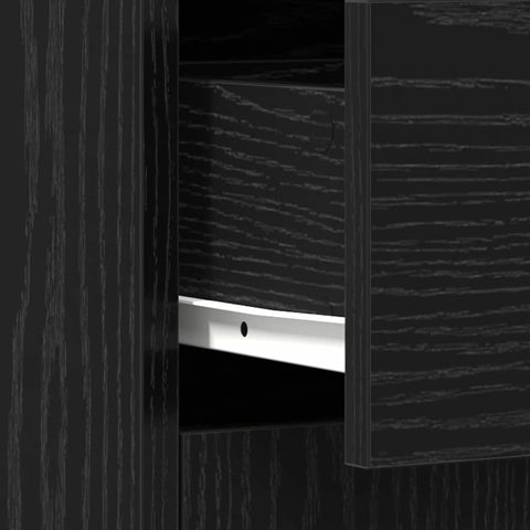 vidaXL Bathroom Cabinet Black Oak 60 x 33 x 80 cm Solid Oak wood