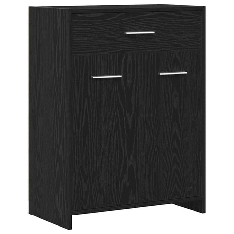 vidaXL Bathroom Cabinet Black Oak 60 x 33 x 80 cm Solid Oak wood