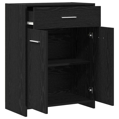 vidaXL Bathroom Cabinet Black Oak 60 x 33 x 80 cm Solid Oak wood