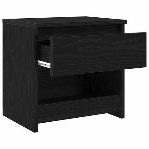 vidaXL Bedside Cabinet Black Oak 40 x 30 x 39 cm Engineered wood