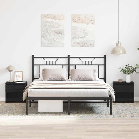 vidaXL Bedside Cabinet 2 pcs Black Oak 40 x 30 x 39 cm Engineered wood