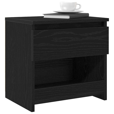 vidaXL Bedside Cabinet 2 pcs Black Oak 40 x 30 x 39 cm Engineered wood