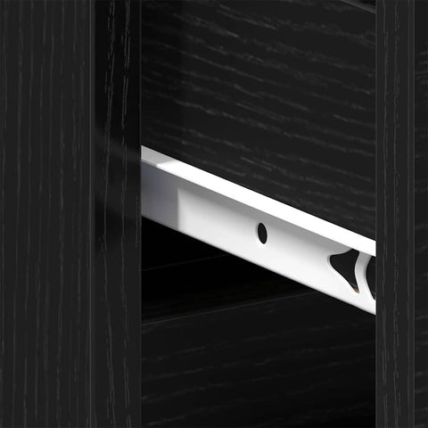 vidaXL Bedside Cabinet Black oak 40 x 35 x 69 cm Engineered wood