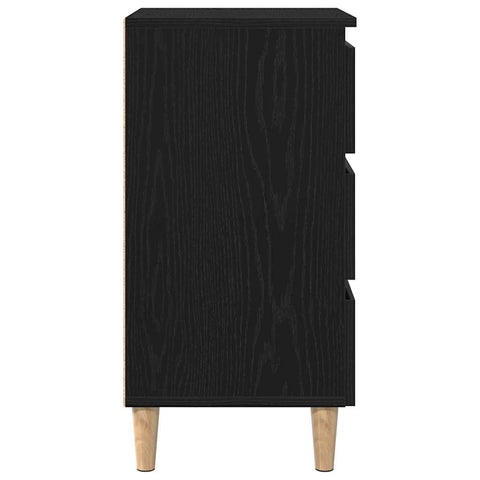 vidaXL Bedside Cabinet Black oak 40 x 35 x 69 cm Engineered wood
