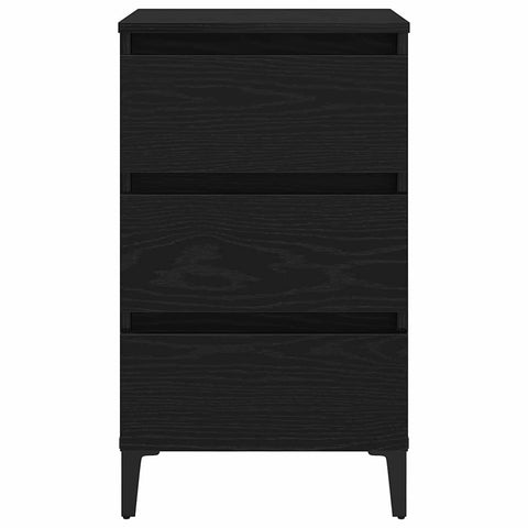 vidaXL Bedside Cabinet Black oak 40 x 35 x 69 cm Engineered wood