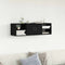 vidaXL Wall Shelf with Door Black oak 140 x 41 x 75 cm Engineered Wood