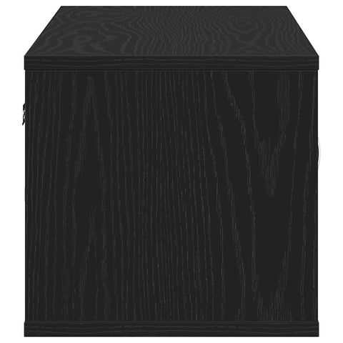 vidaXL Wall Shelf with Door Black oak 140 x 41 x 75 cm Engineered Wood