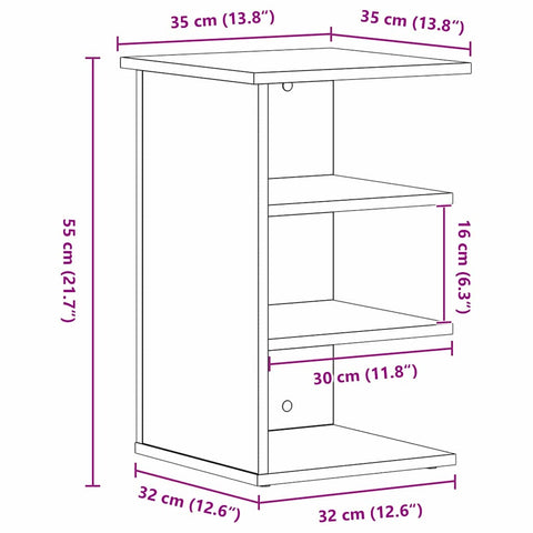vidaXL Side Cabinet Black 35 x 35 x 55 cm Engineered wood