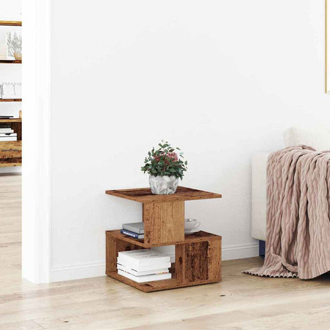 vidaXL Side Table Old wood 40 x 40 x 40 cm Engineered wood