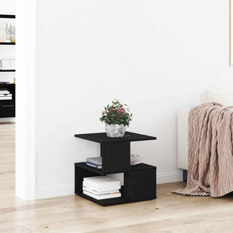 vidaXL Side Table Black oak Solid Oak wood 40x40x40 cm Storage