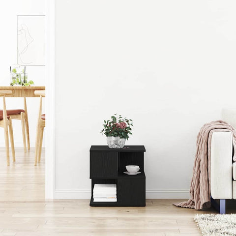 vidaXL Side Table Black oak Solid Oak wood 40x40x40 cm Storage