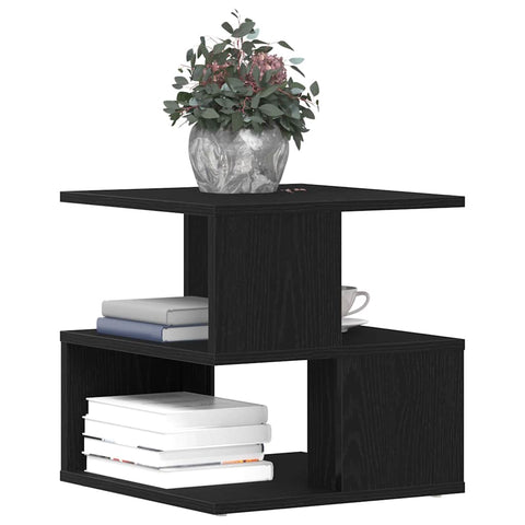vidaXL Side Table Black oak Solid Oak wood 40x40x40 cm Storage