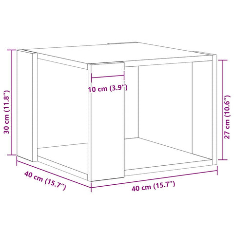 vidaXL Coffee Table Black oak 40 x 40 x 30 cm Engineered wood